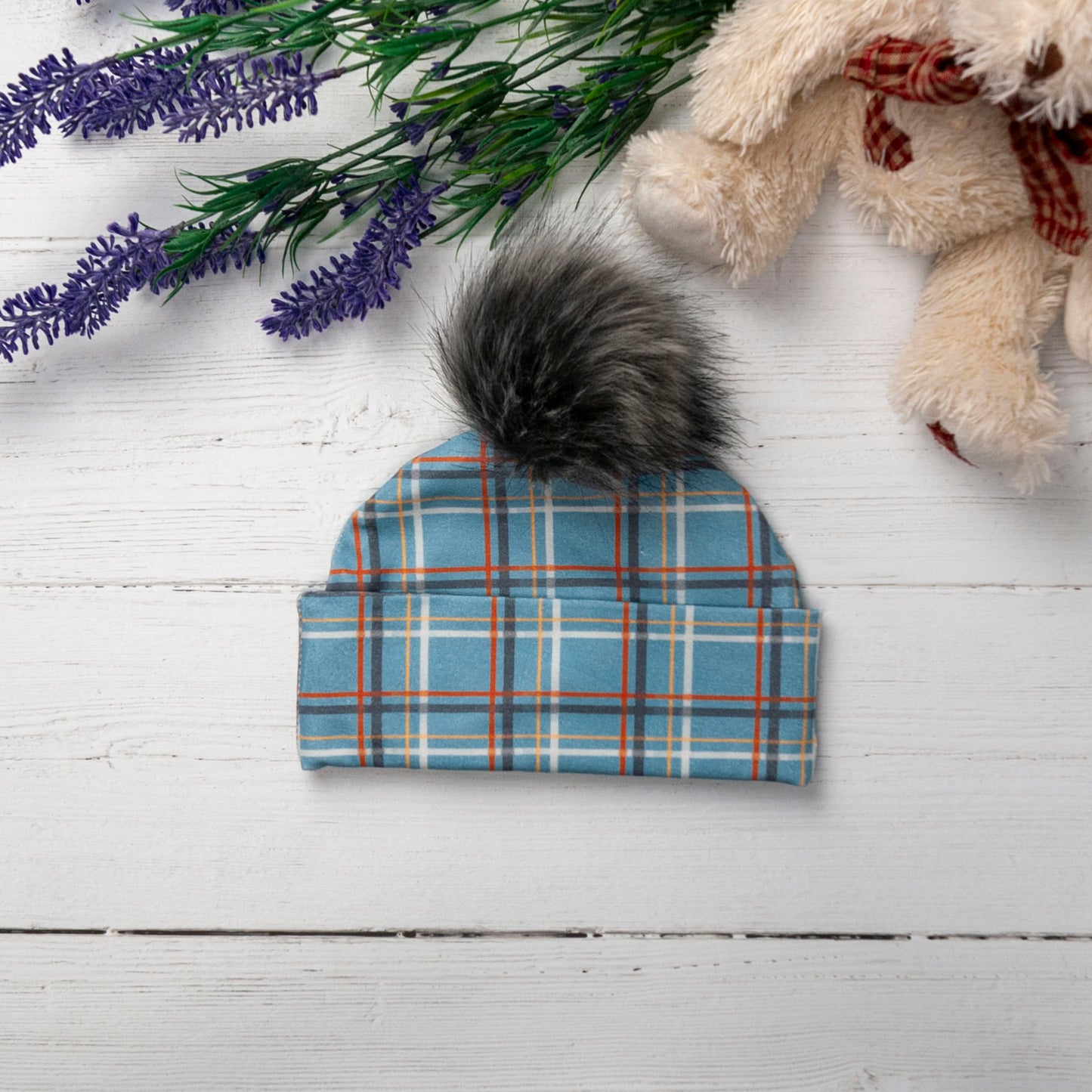 Taffy Tartan Pompom hat