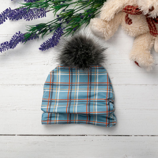 Taffy Tartan Pompom hat